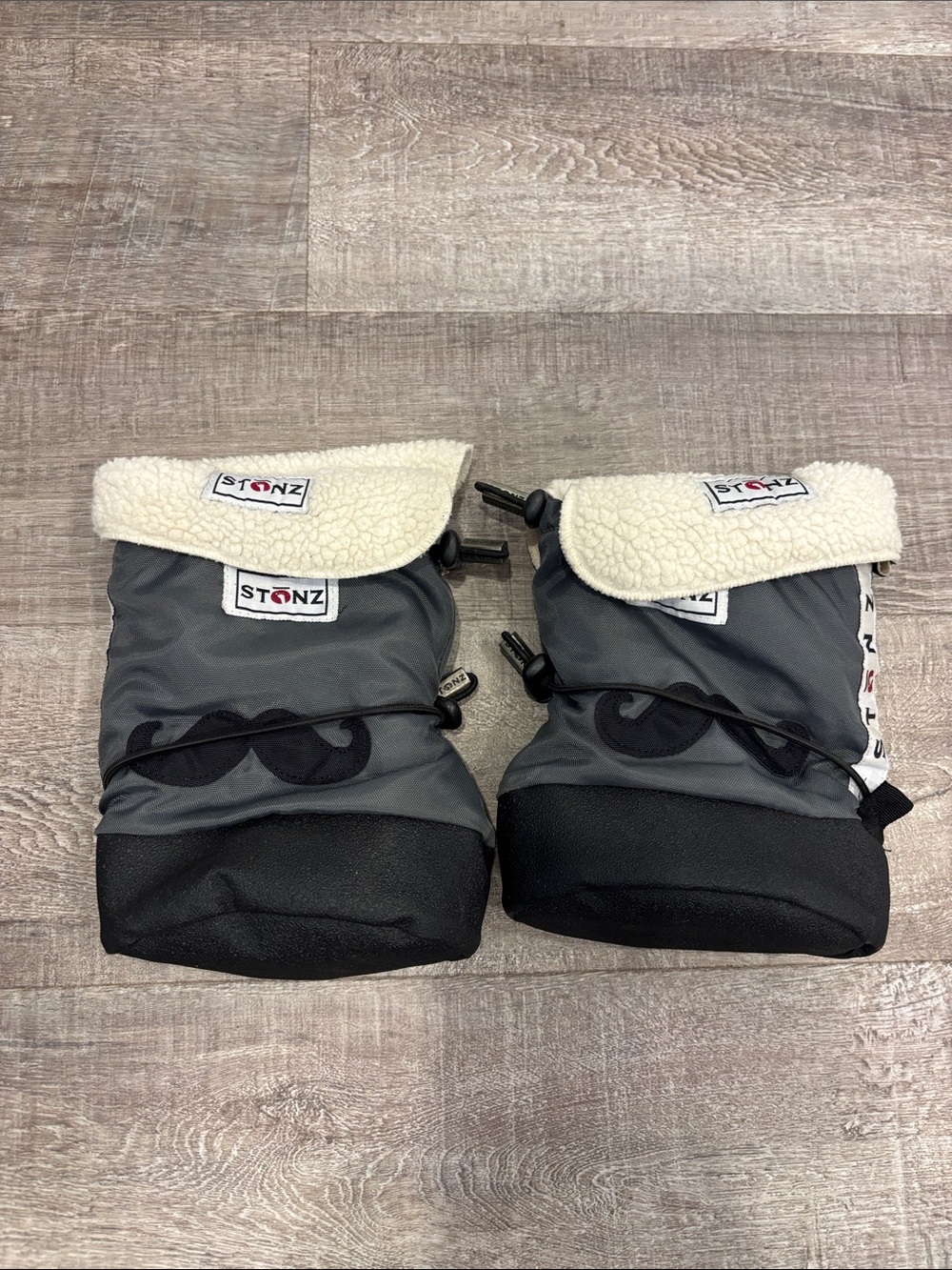 Stonz Gray and Black Toddler Boots with Sherpa Cuff